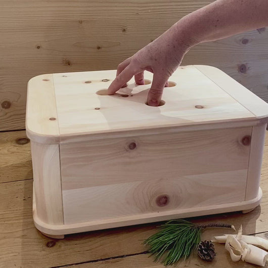 Cassetta porta pane in legno Storage con manici